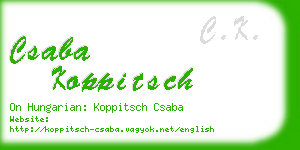 csaba koppitsch business card